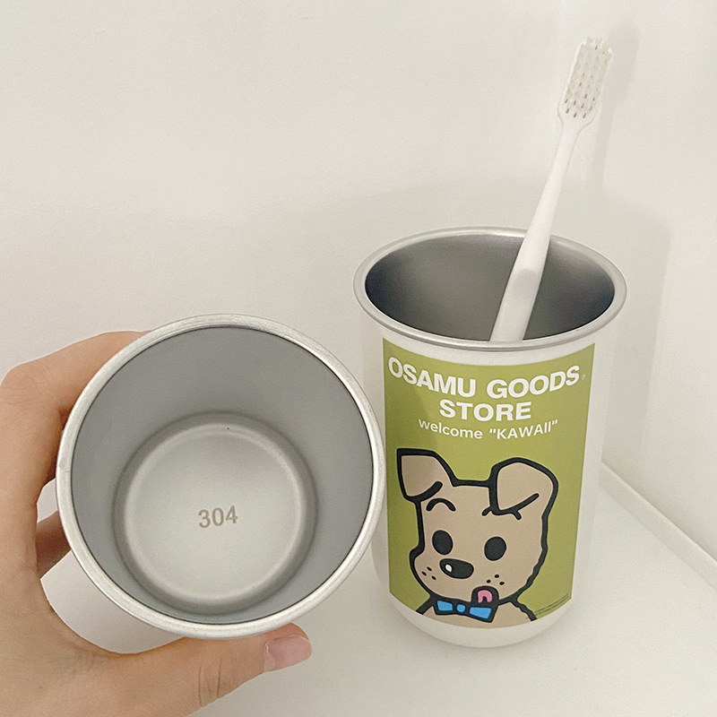 漱口杯304不锈钢家用情侣儿童高颜值宿舍洗漱水杯情侣咖啡杯便携|undefined