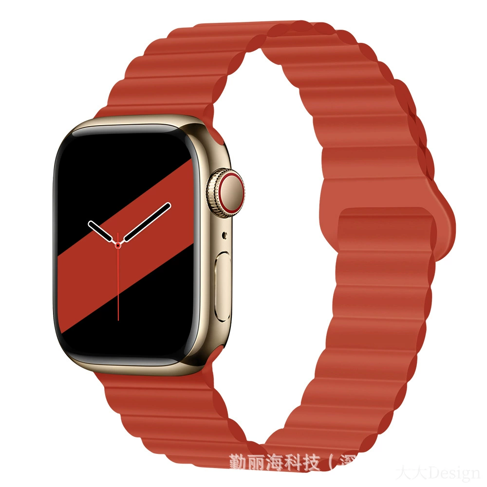 Силиконовый магнитный ремешок для Apple Watch iWatch 10/AppleWatch 9, двухцветный, размеры 38/40/41 & 42/44/45/49 мм