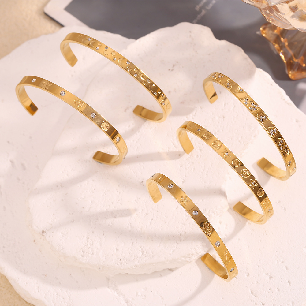 Ocean Pattern Stainless Steel Bracelet