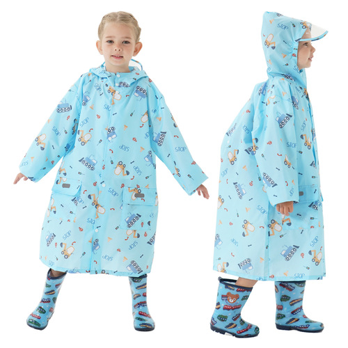 Children's long raincoat, light and quick-drying, boys and girls, baby kindergarten, large brim, full-body rain pants, poncho, raincoat