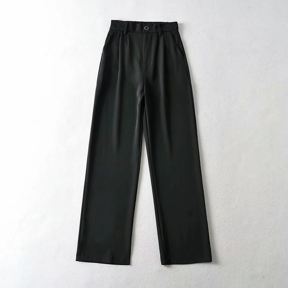 high waist loose drape straight suit pants NSAC47006