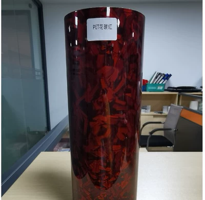 forged flower carbon pattern sticker | Automotive Film - 152m50cm-pet-super-light-flower-carbon-red