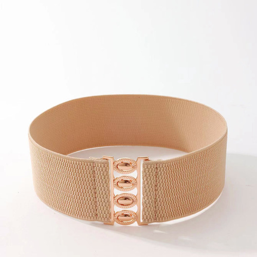 Elastic loose fashionable simple wide belt for women to match dresses, sweaters, suits, waist cincher, black