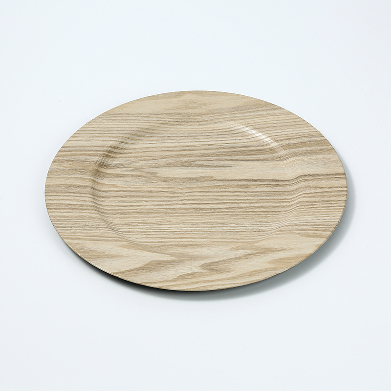 Placas de plástico de decoración de platos de frutas de estilo retro ligero de lujo madera pp material cojín de tazas de mesa de comedor