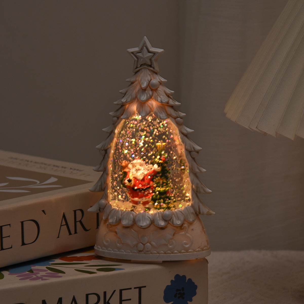 Navidad luz de vela electrónica árbol de Navidad agua vela decoración tienda escena ambiente decoración accesorios