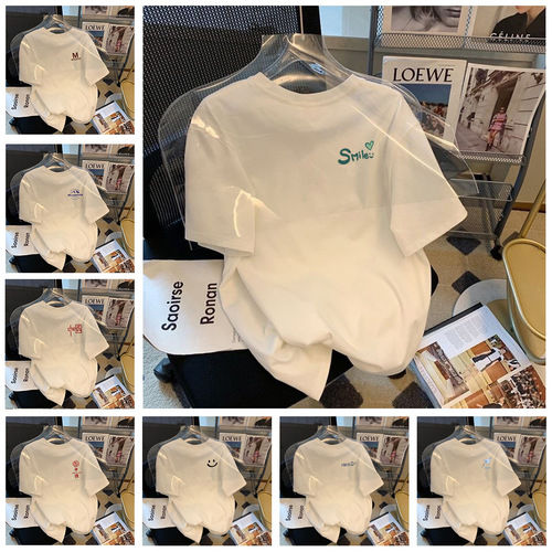 New 2024 Men's Trendy Celebrity Style Chiffon T-Shirt, Loose Plus Size Round Neck Printed Versatile Base Layer Top