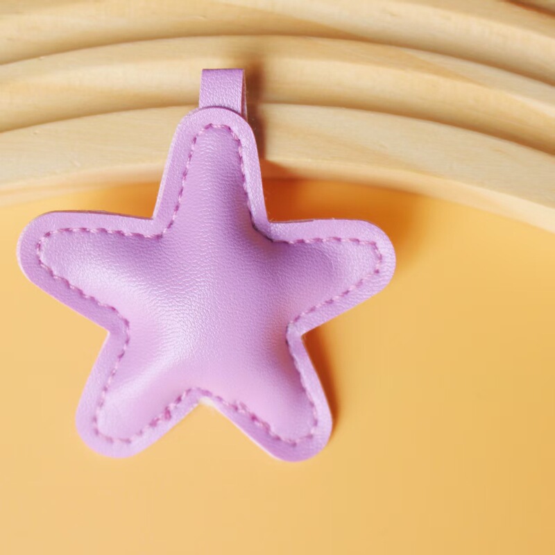 パーソナライズされたクリエイティブなカラフルな五芒星 PU レザーコットンキーホルダーバッグペンダントカーアパレル DIY ジュエリーアクセサリー|undefined
