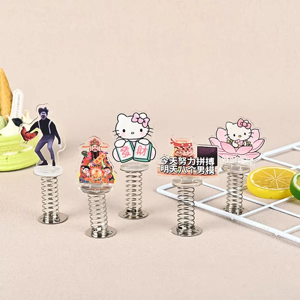 Acrylic Spring Stand Shaker Custom Desktop Ornaments Anime Humanoid Creative Small Gifts Manufacturer Wholesale