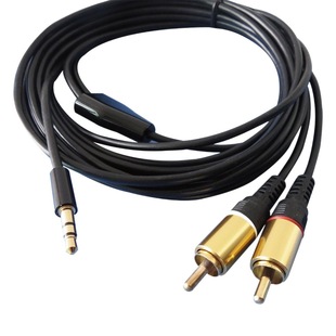 Factory high quality supply 3 meters long gold-plated 3.5 to 2 Lotus 3.5 to 2RCA 1/2 audio line