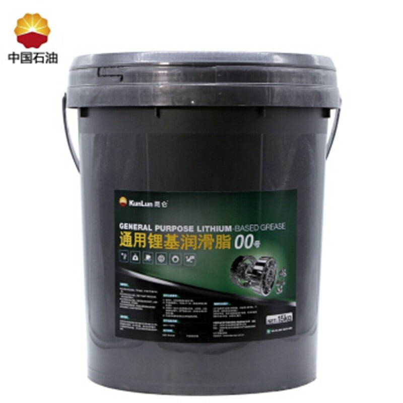 昆仑润滑脂多效锂基润滑脂0号00号通用锂基脂15kg半流体泵送黄油