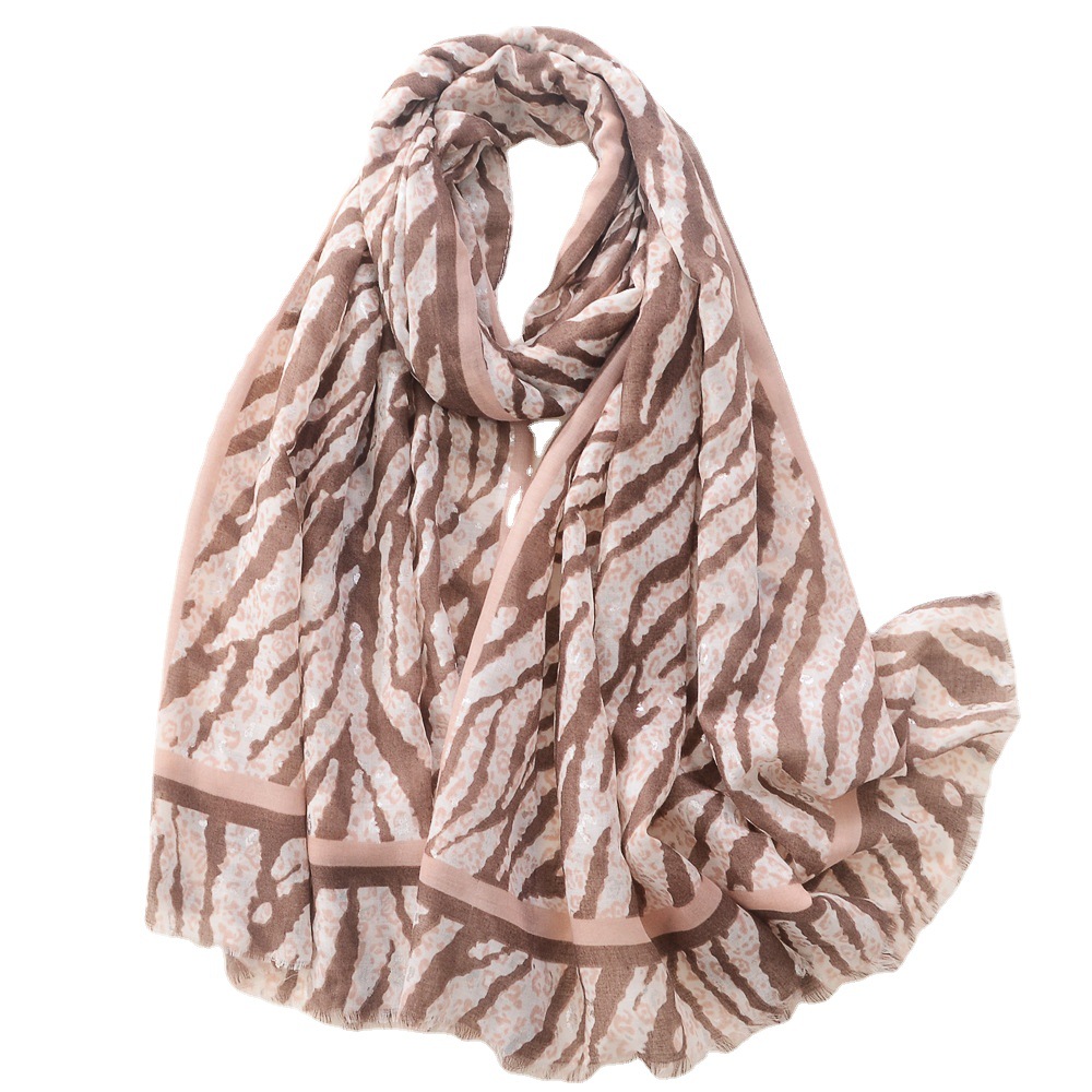 El comercio exterior de exportación animal patrón bronceado algodón y lino siente bufanda de seda personalidad de la moda bronceado decoración bufanda grande Toalla de playa para las mujeres