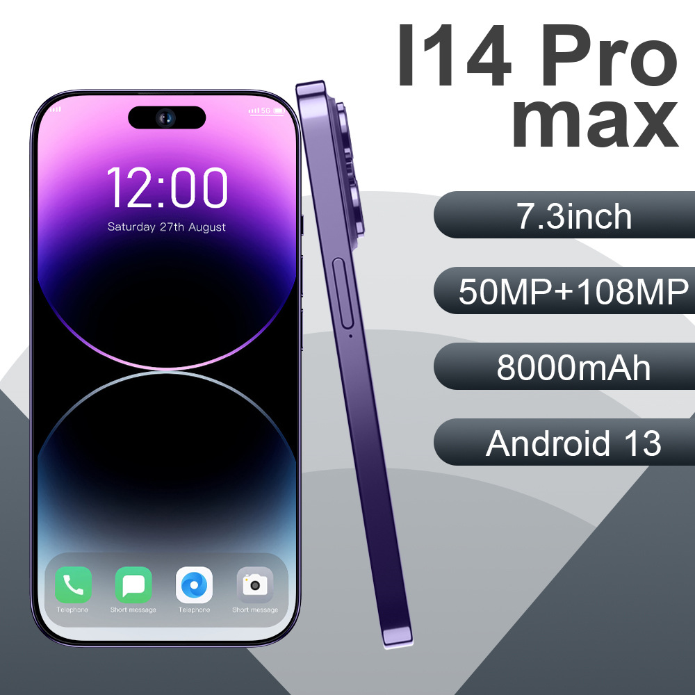 i14promax跨境新款高端外贸手机厂家批发大屏智能手机7.3英寸代发