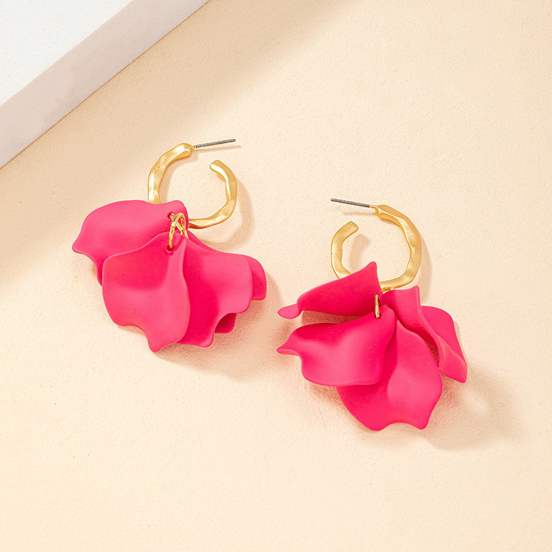 Petal Pattern Elegant Petal Alloy Plating Women's Earrings