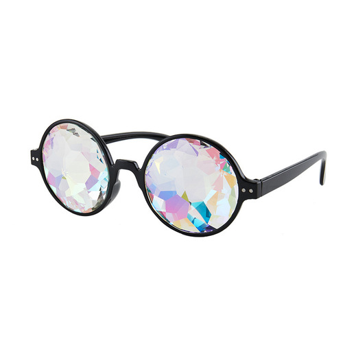 Kaleidoscope concert sunglasses, glass faceted mosaic glasses, night show costumes and sunglasses