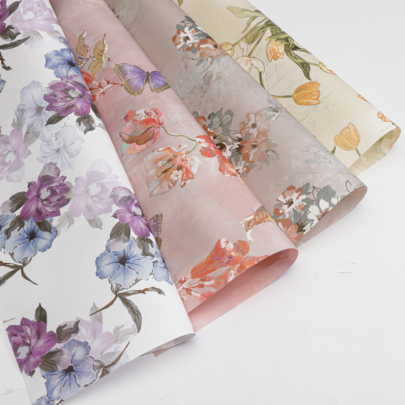 Papel de embalaje Xiyu Nuevo papel de arte de jardín romántico Papel de estilo floral Material de embalaje de flores impermeable al por mayor