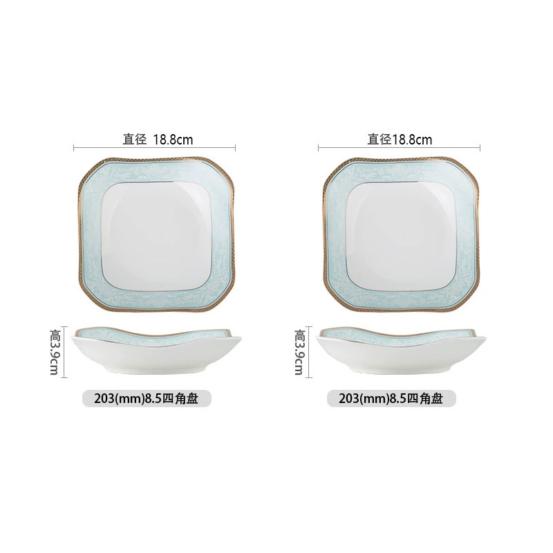 Сет посуды 2025 года, bone porcelain керамическая посуда, легкая роскошь, несколько наборов размеров 10–43 шт