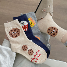 春秋韩国女袜子中筒袜可爱披萨曲奇奶酪饼干韩版卡通潮袜少女袜