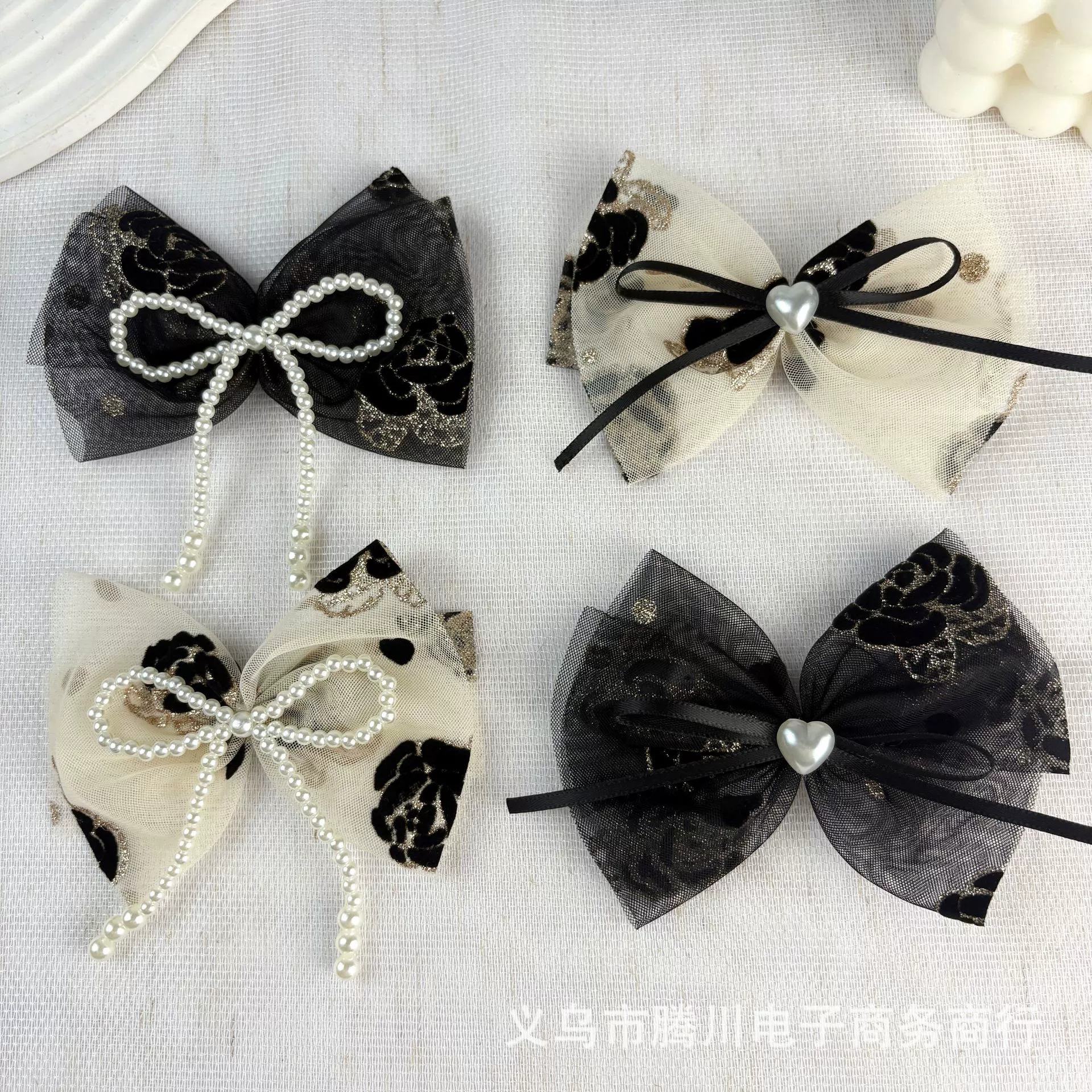 Сделай сам украшения ручной работы, лазерное сердце, жемчужная сетка, бант, аксессуары для волос, аксессуары для одежды, сумки «сделай сам»