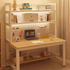 一つ一つの小さな本棚の机の多層の棚の穴の板のデスクトップの収納棚のテーブルの上の鉄芸の本棚