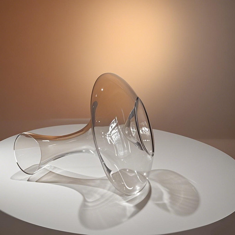 Decantador de Vino de Cristal Minimalista con Fondo Cóncavo para Vino Tinto