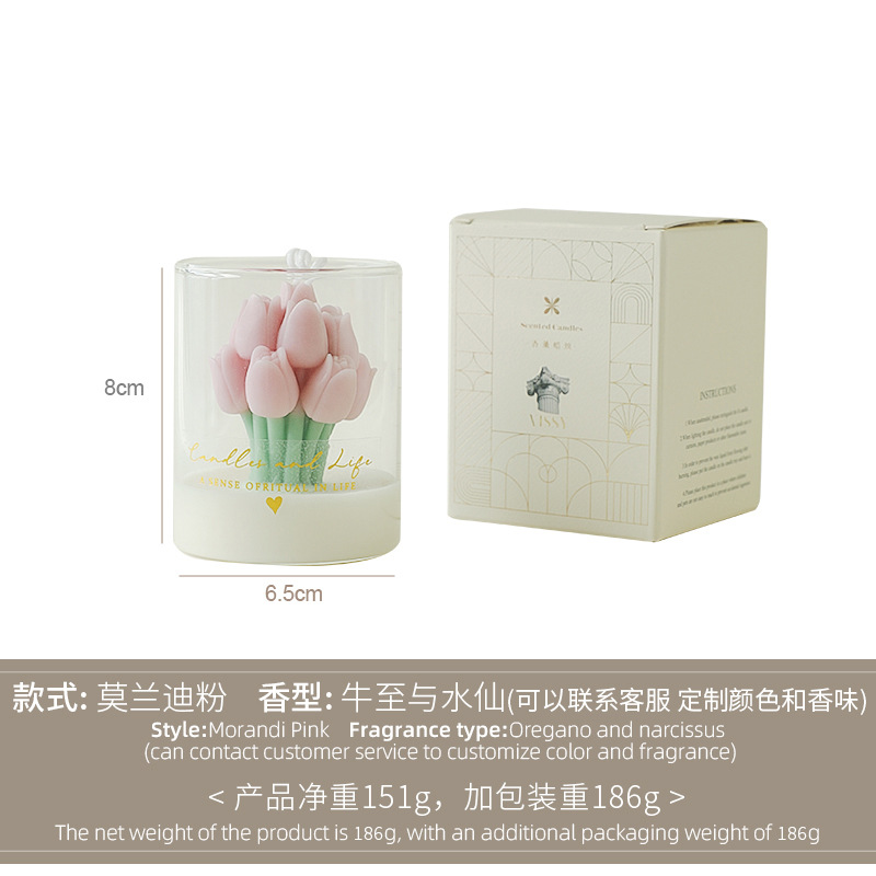 Tulip Cup Wax Morandy Pink (aroma: orégano y narcisos)