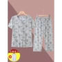 短袖老年人棉绸居家服睡衣