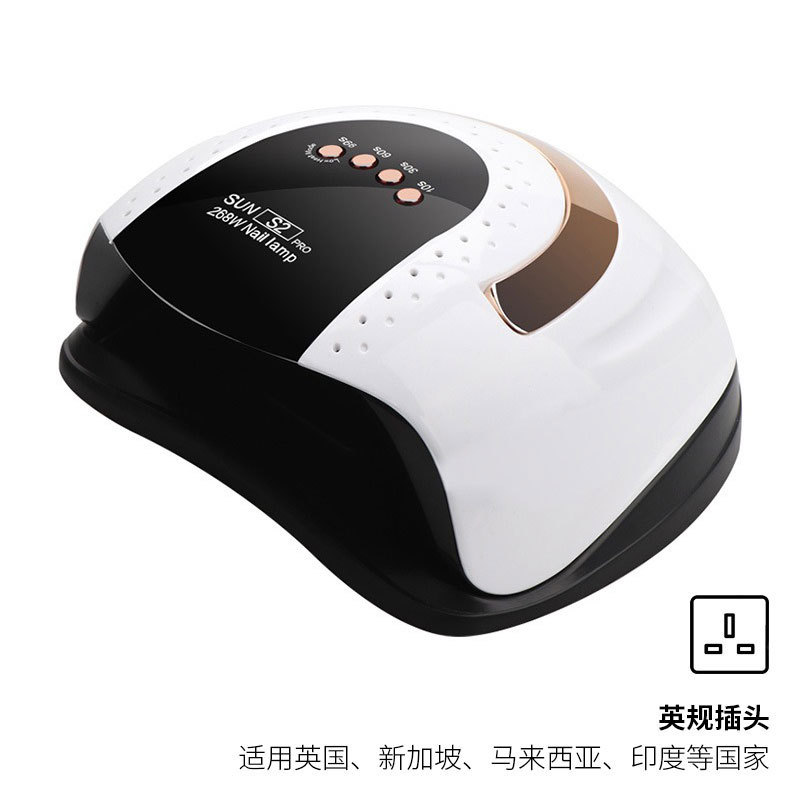 Nuevo modelo con mango, lámpara inteligente para uñas de 268W de alta potencia para fototerapia, lámpara de curado para salón de uñas de secado rápido para gel de esmalte de uñas transfronterizo.
