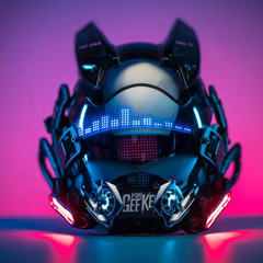 サイバーパンクアプリマスク発光テキストスクリーンマスクcosメカニカルテクノロジーモバイルコントロールバーヘルメット