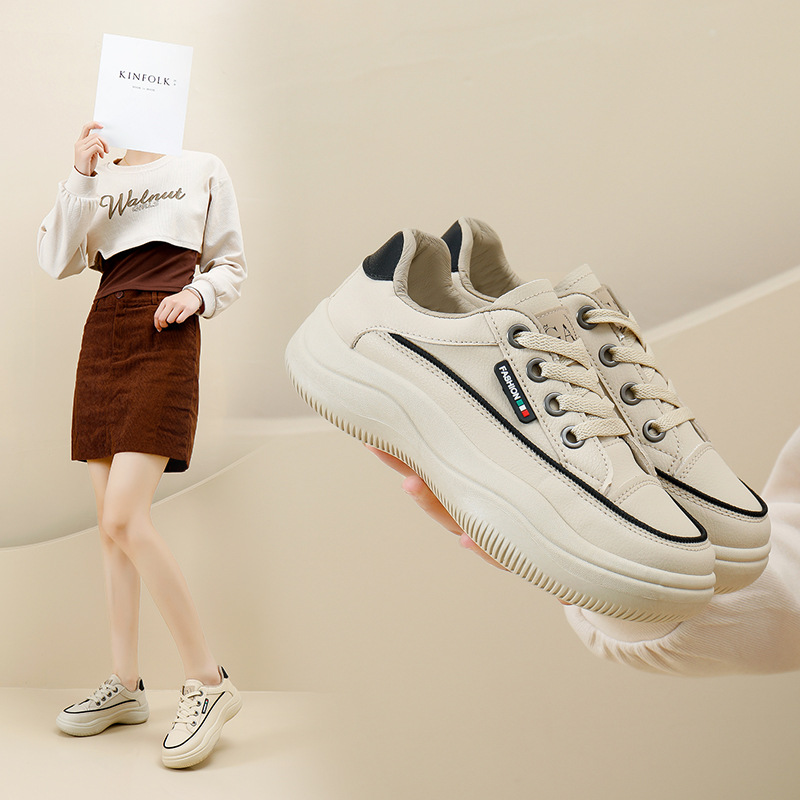 INS Kleine Weiße Schuhe Student Koreanische frauen Mode 2023 Herbst Neue Dicke Sohle Erhöhten Atmungsaktive Casual Schuhe Straße Schießen_voghion.com