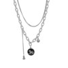 Small design brand necklace, universal fashionable chain for key bag  stainless steel, trend of season
