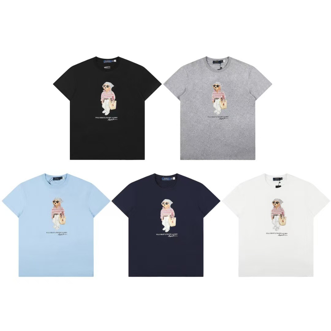 Ralph Lauren Bear Printli Unisex Kətək T-shirt
