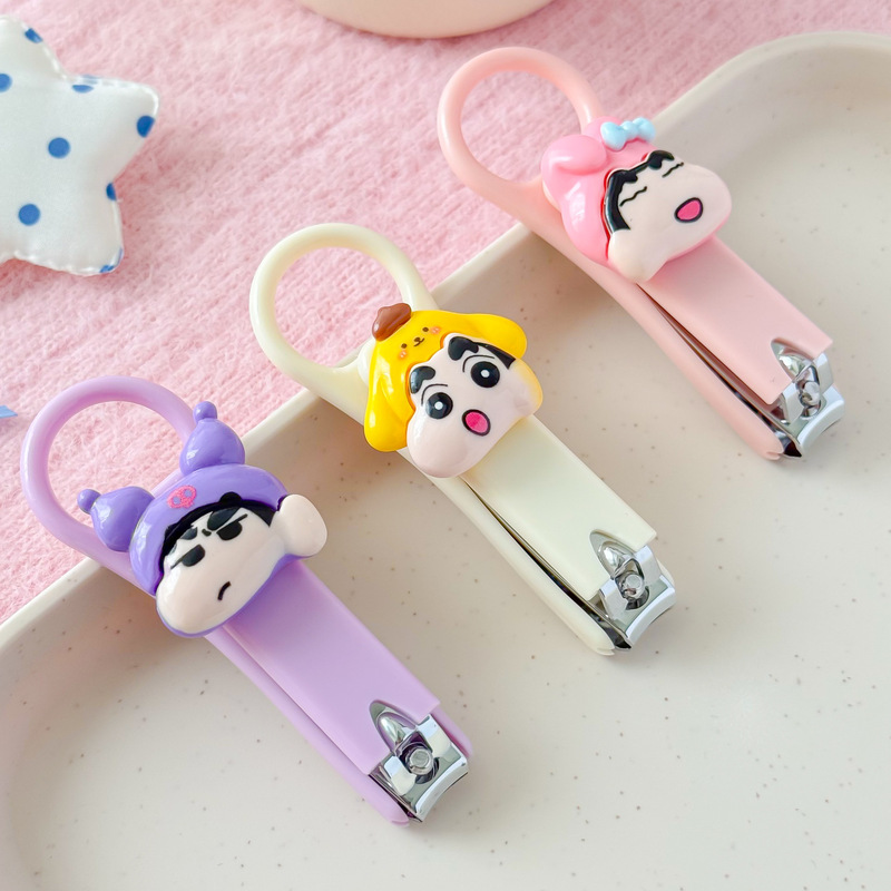 かわいい小さな新しい爪切り、爪やすり付き、漫画のポータブル爪切り、大人用飛沫防止家庭用爪切りセット|undefined