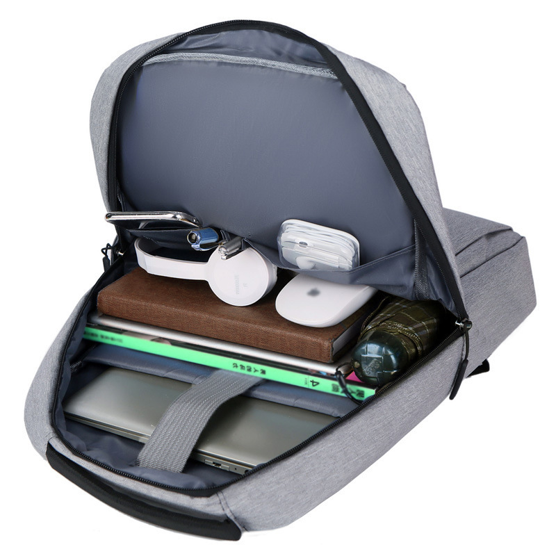 Mochila casual de gran capacidad de 17 pulgadas, bolso simple para computadora de negocios para hombres, carga USB, mochila de viaje de trabajo