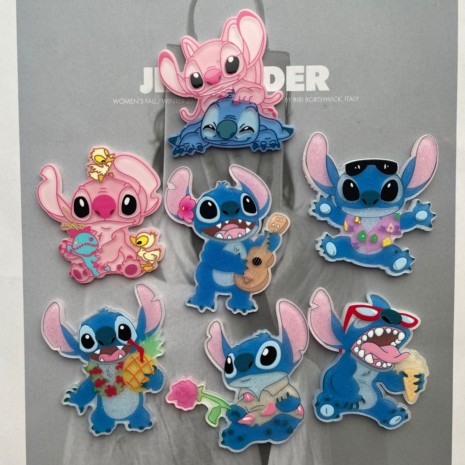 New Cartoon Anime Star Baby Stitch Large Patch DIY Hairpin Brooch Badge Refrigerator Sticker Accessories