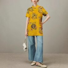 复古中式立领盘扣连衣裙满凤凰复古中式国风古典韵味立领斜襟短裙