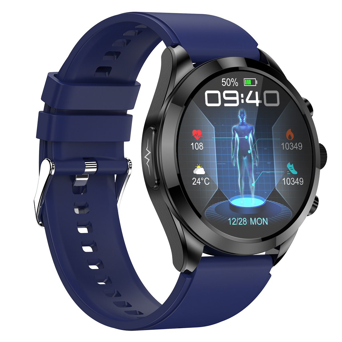 Neue ET440-Smartwatch mit Elektrokardiogramm, nicht-invasiver Blutzuckermessung, 1,39-Zoll-Rundbildschirm, EKG + PPG, Herzfrequenz und Körper_voghion.com