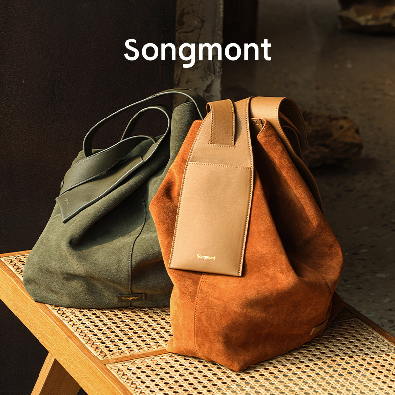 Ready Stock Shanyama Suede Ear-Hanging Tote Bag, Casual Commuting Shoulder Crossbody Bag, Bucket Bag, Large Capacity Tote Bag