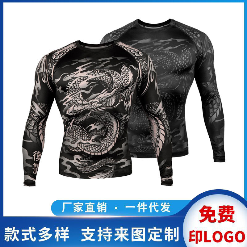 Boxing Top Muay Thai Long Sleeve New Style Fighting Sports Elastic Fitness Sports T-shirt MMA Powder Venom T-shirt