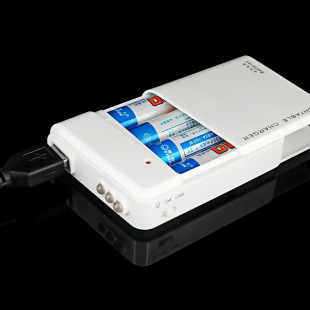 Backup 4Aa Slider Emergency Charger Portable 4-Cell Aa Dry Battery with Led Light Mobile Phone Charging Mobile Power Supply