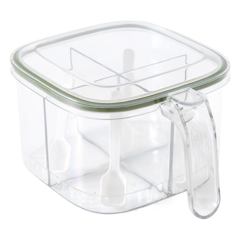 Tarro de condimento de cuatro rejillas caja de condimento para el hogar frasco de sal Tarro de condimento de cocina botella de condimento de almacenamiento sellado conjunto completo