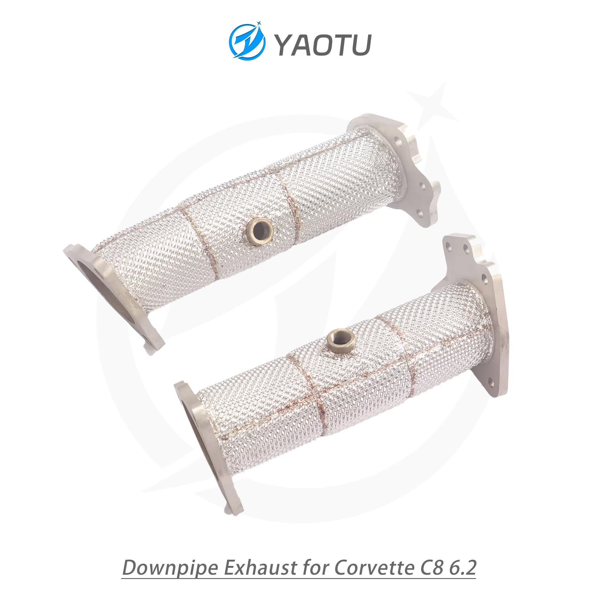 Suitable for Corvette C8 6.2 stainless steel head straight exhaust pipe, with insulated straight pipe