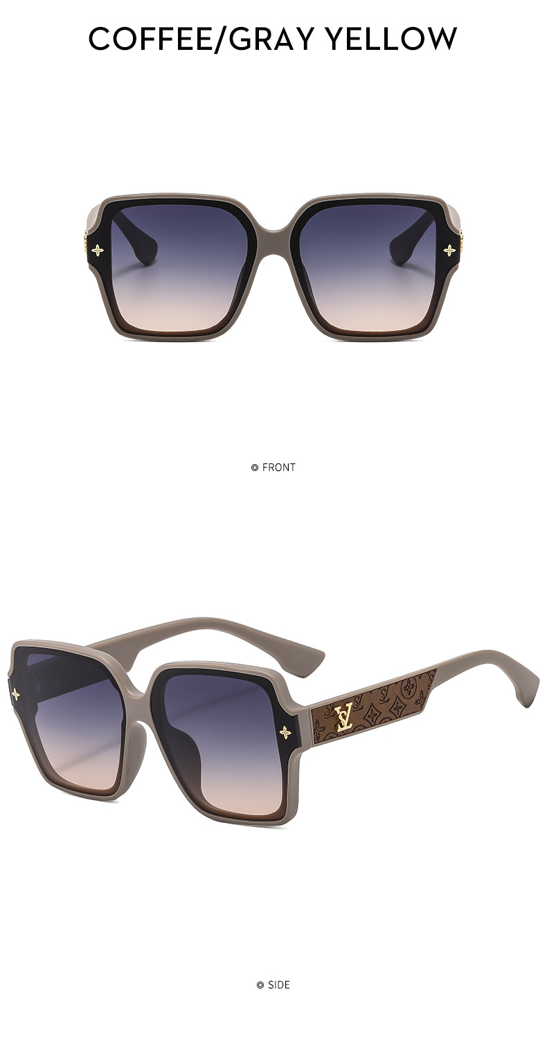 2024 New Yangshulin Square Frame Letter Women's High end Fashion Sunglasses_voghion.com