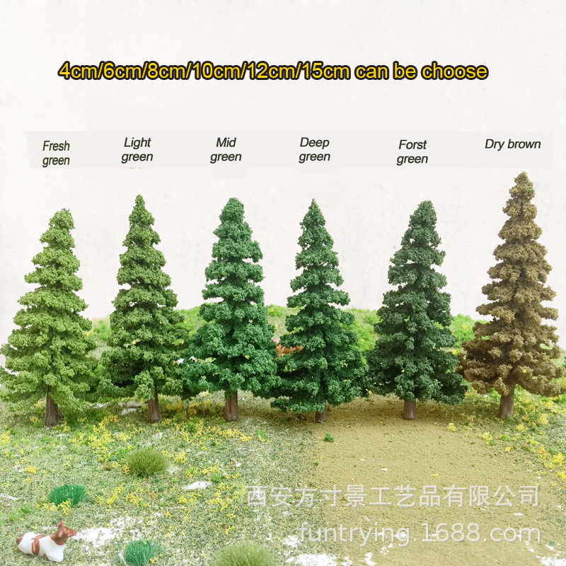 Miniatura torre modelo de pino árbol de pino ciprés árbol modelo de árbol de arena perennial micro paisaje material de fabricación mini