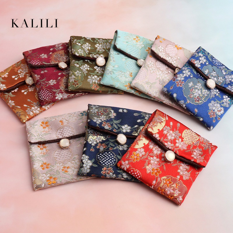 珠宝首饰包装袋礼品袋团花荷包袋文玩饰品收纳袋纽扣织锦袋子布艺