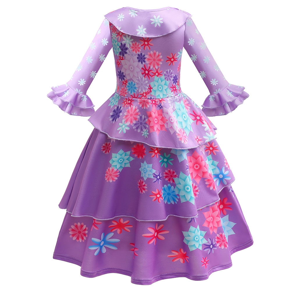 Fashion Flower Printing Spandex Polyester Girls Dresses display picture 96