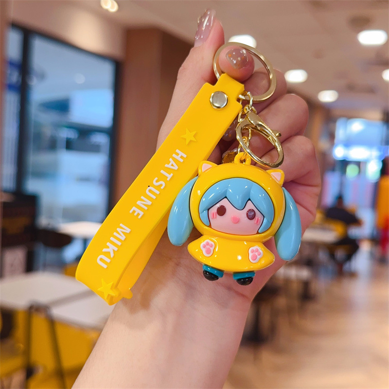 卡通灵动创想初音未来钥匙扣下雨天系列公仔挂件动漫周边礼品批发|undefined