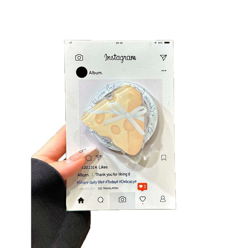 imd 大穴磁気吸引 ins スタイルライトブルー漫画少女 iPhone 携帯電話ケースクロワッサンチーズ磁気吸引|undefined