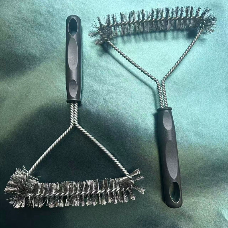 Проволочная щетка для барбекю, бытовая многофункциональная щетка для чистки с длинной ручкой, кухонная щетка для чистки гриля, щетка из нержавеющей стали