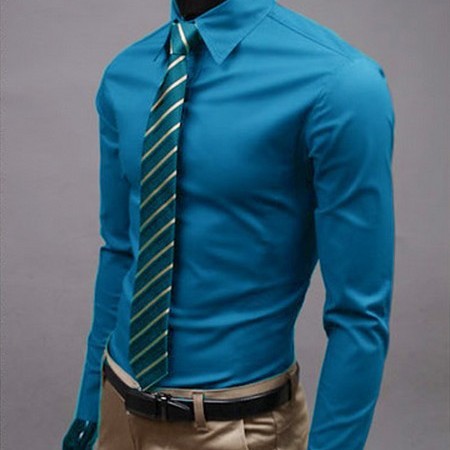 Comercio exterior nuevo en stock Full Goods camisa de hombre multicolor casual de los hombres de la moda del color del caramelo camisa de manga larga