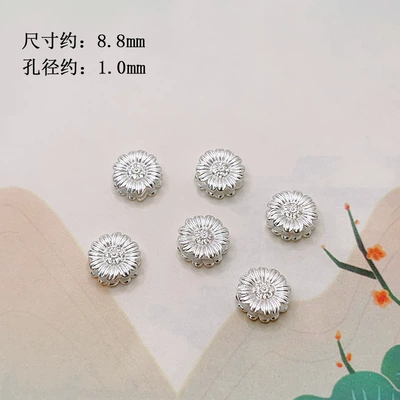 beads, barrel beads, accessories for bracelets, Zərgərlik ara hissələri - silver-daisy